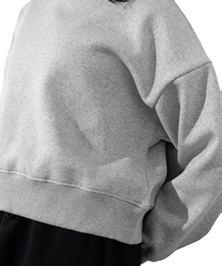 Hooded <b>Drop</b> Shoulder Winter Sweatshirt Wholesale High Quality Solid Grey Polyester/Cotton Fleece <b>Acid</b> Wash Printed Streetwear - Product Image 5