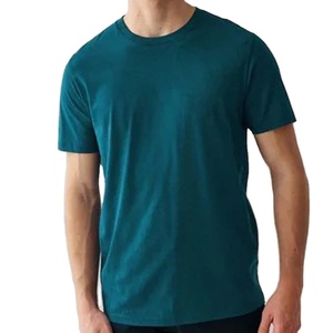 Mejor nuevo estilo de moda para hombres Camiseta Half Teal Green Boxy-Fit camiseta en algodón - Product Image 2