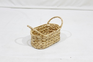 Panier de rangement en jonc de mer vintage Artex Dong Thap, petit, tissé, avec poignées, écologique et polyvalent - Product Image 4