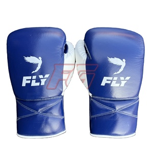 Wholesale FLY MMA Boxing <b>Gloves</b> OEM Genuine Leather Full Finger Moisture Wicking Lace-Up Closure Training Sparring <b>Gloves</b> - Product Image 1