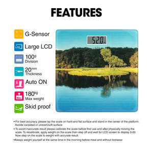 Household Digital Weighing Scale High Precision Sensor Portable LCD Display Tempered Glass <b>Battery</b> for Bedroom Living Room Use - Product Image 4