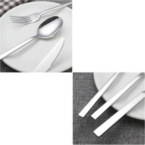 Cubiertos de acero inoxidable de primera calidad, acabado pulido a la corrosión, durabilidad elegante para comedor diario, acero espejado - Product Image 1