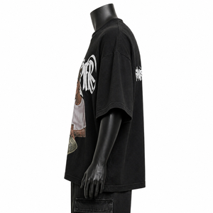 Camiseta Oversize de Algodón para Hombre, Estilo Urbano, con Estampado Gráfico, Hombros Caídos, Ajuste Holgado, Venta al por Mayor OEM - Product Image 4