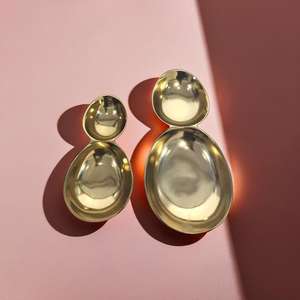 Plato de aluminio con forma de huevo doble, vajilla decorativa moderna para Decoración de mesa de boda - Product Image 1