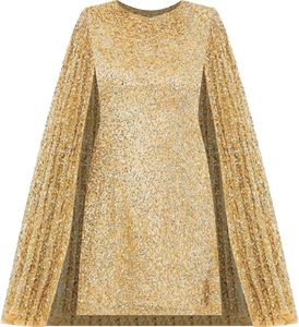 ชุดเดรสยาวถึงเข่าประดับด้วยเลื่อมกำมะหยี่สีทองพร้อมชุดเดรสเข้ารูปงานปักระยิบระยับ - Product Image 3