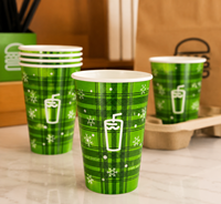 Gobelets à boissons personnalisés en gros, durables, recyclables, avec couvercles, en papier alimentaire à paroi simple, pour les cafés