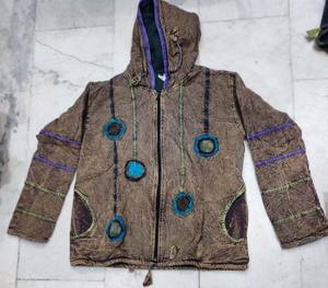 Veste en coton délavé pour homme et femme, vêtements d'hiver avec doublure en polaire, faite à la main, écologique, GC-AP-857. - Product Image 2