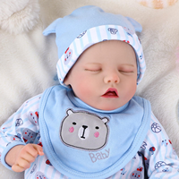 Poupées reborn Babeside 17'' Twinnie, poupées bébés réalistes endormies, nouveau-né garçon, poupées en vinyle avec corps en tissu