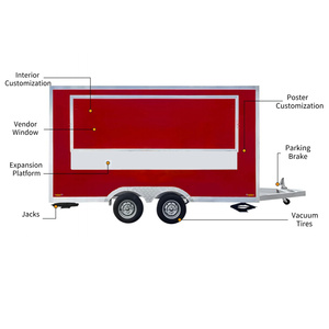 Camion de restauration mobile sur mesure en fibre de verre pour la vente de bonbons, glaces, hot-dogs, hamburgers, boissons et crêpes - Product Image 3