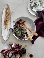 Ensemble de serveurs à salade en bois d'olivier de qualité supérieure, fabriqué à la main, durable, résistant à la chaleur, idéal pour saupoudrer, mélanger et servir dans les cuisines modernes