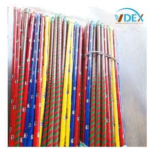 Manche de balai enduit de PVC de poteau en bois d'eucalyptus de Style indien avec bâton de pelle à poussière de conception de fleur de panda en bois couleur article ménager - Product Image 3