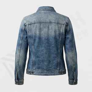 Veste en jean décontractée pour femme en coton, boutons recouverts, manches longues, taille ajustable, coupe décontractée confortable, respirante, élégante et tendance - Product Image 2
