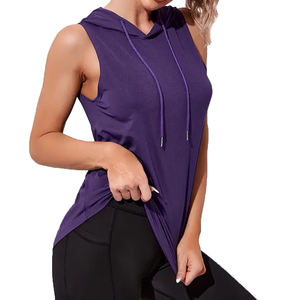 Camiseta sin mangas de algodón 100% poliéster y para mujer, Jersey ligero de verano, sin mangas con cordón, camiseta individual para mujer - Product Image 1