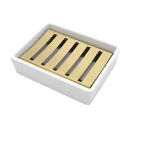 Jabonera de dos piezas respetuosa con el medio ambiente, soporte para espejo de baño de latón moderno, lo último - Product Image 3