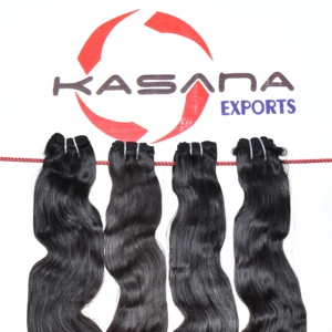 Extensions de cheveux humains indiens 100% naturels, couleur noire, vierges Remy, cuticules alignées, en lot, 100g, pour femmes - Product Image 1