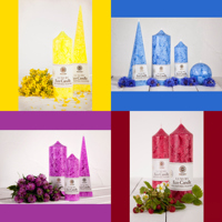 Bougies en Cire de Palme Magiques 2024 les Plus Vendues, 15,5 cm de Haut, Bleu Royal Large, OEM ODM, Givrées, Faites à la Main, Romantiques, Thanksgiving, Diwali