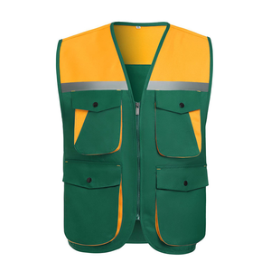 Custom logo High Visible Hi Vis Reflective <b>Construction</b> Traffic <b>Work</b> Wear Safety Vest With Multi Pockets OEM Available - Product Image 2