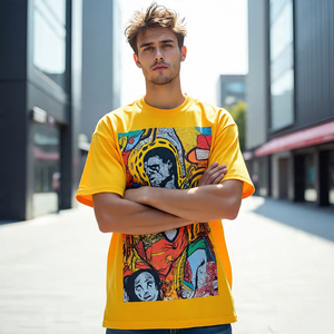 Surdimensionné imprimé à manches courtes t-shirts hommes vêtements de sport Gym Fitness t-shirts hommes décontracté O cou surdimensionné t-shirts hommes - Product Image 5