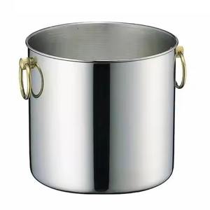 ถังน้ำแข็งทรงกลมพร้อมแตรชุบทองเครื่องใช้บนโต๊ะอาหารโลหะมีสไตล์สำหรับงานแต่งงานโรงแรมงานปาร์ตี้ - Product Image 3