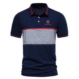 Camiseta Polo de Algodón para Hombre, Estilo Casual Urbano, Manga Corta, con Bordado y Serigrafía, Ligera, de Color Sólido - Product Image 1