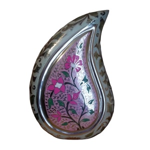 Urnas de cremación para adultos de latón con grabado de pájaros que van a casa Peltre y urnas funerarias de Metal con acabado de Color azul para cenizas humanas - Product Image 2