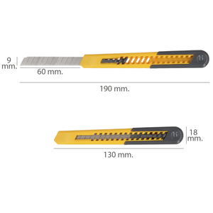 Taglierino Professionale "Lider" con Lama in Acciaio al Carbonio da 9 mm. Con Clip di Fissaggio - Product Image 2