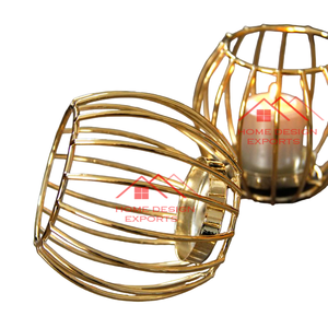 เชิงเทียนโลหะสีเงินพร้อมแก้วใสสำหรับเทียนทีไลท์ ขายดี ตกแต่งบ้าน โรงแรม เชิงเทียนโลหะ - Product Image 5