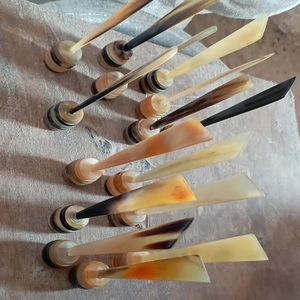 Nouvelle arrivée mini corne de buffle naturelle personnalisée miel louche bâtons usine poli style nautique meilleure qualité - Product Image 6