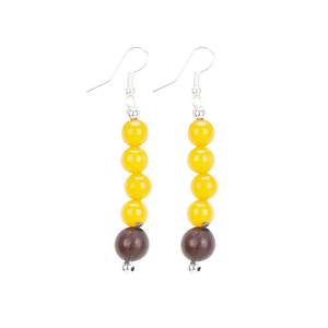 Collier en résine ambrée avec perles et boucles d'oreilles assorties, fait main, léger, bijoux de mode, ensemble d'art et d'objets de collection pour femmes - Product Image 2