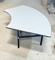 Table ronde pliante en PVC pour enfants, avec plateau en bois stratifié, idéale pour les banquets, mariages et événements