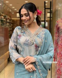 Wholesale Online Organza <b>Kurtis</b> Manufacturer From India New Trendy Latest Indian Multicolor Indian Manufacturer of Premium - Product Image 5
