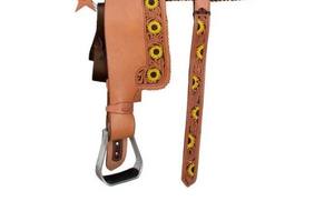 Selle de baril en cuir occidental fait à la main en cuir véritable produit de course de chevaux anglais - Product Image 4