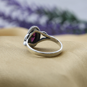 Design élégant grenat rouge pierres précieuses 925 bijoux en argent sterling faits à la main classique bijoux fins bagues distributeur de bijoux - Product Image 6