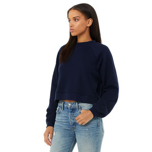 Navy Bella + Canvas 7505 suéter raglán ligero para mujer Sudadera con capucha elegante para mujer sudaderas con capucha y sudaderas para mujer - Product Image 3