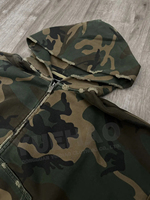 OEM Personnalisé – Sweat à Capuche Zippé Homme en Coton 420 GSM, Coupe Boxy, Imprimé Camouflage Vintage Vieilli, Épaules Tombantes – Haute Qualité