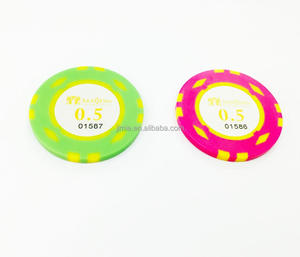 ชิปโป๊กเกอร์ดินเผา14gm คุณภาพเยี่ยมคาสิโนพร้อมโลโก้และสีที่กำหนดเองรวมถึงถาด-สั่งซื้อขั้นต่ำ500ชิ้น - Product Image 5