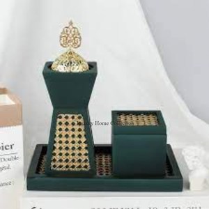 Brûleur d'encens en métal enduit de poudre d'or et de blanc de conception exclusive et support de Bakhoor du fournisseur indien au prix le plus bas - Product Image 4