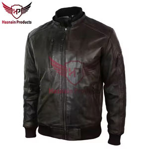 Nouvelle veste en cuir à capuche pour hommes qualité supérieure véritable Streetwear Bomber veste pour l'hiver véritable qualité supérieure à capuche pour hommes - Product Image 5