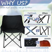 Chaise de Camping pliante portable compacte Adultes Capacité de 250lb Poches latérales Sacs de rangement Activités de plein air-Pique-nique Randonnée
