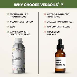 Vedasole Huile Essentielle d'Hibiscus 100% Pure Distillée à la Vapeur Aromathérapie Liquide Corporel Floral Hydratant Éclaircissant Raffermissant - Product Image 6