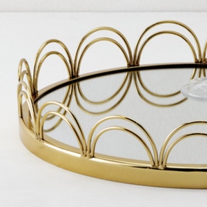 Modern <b>Vintage</b> <b>Gold</b> Metal Framed <b>Mirror</b> Tray Multi-Functional Storage Luxury Rectangle Serving Tray Art Theme Home Decor - Product Image 3