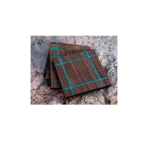 Dessous de verre de tasse d'eau en bois d'acacia et de résine de luxe pour la cuisine Dessous de verre en résine et en bois de haute qualité pour la maison à bas prix - Product Image 2