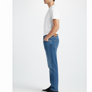 กางเกงยีนส์ขาดๆวินเทจสำหรับผู้ชายกางเกงยีนส์แฟชั่นสีฟ้าบางทนทานออกแบบได้ตามต้องการสำหรับฤดูหนาว - Product Image 4