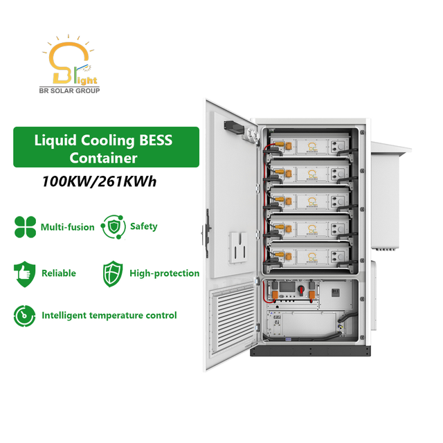 CE Certified BR SOLAR Emergency Power Supply 261kWh Liquid All-in-One Outdoor Battery Cabinet 100kW Energy Storage System