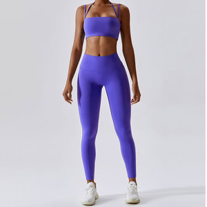 Mejor estilo Venta caliente Running Training Gym Fitness Yoga Set Último diseño Mujeres Yoga Set Low MOQ 2 piezas Yoga Set para mujeres 2026 - Product Image 5