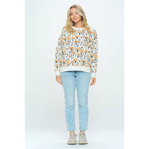 Sudadera de gran tamaño con estampado polar de talla grande para mujer de alta calidad ecológica Otoño Invierno logotipo frontal estampado al por mayor disponible - Product Image 3
