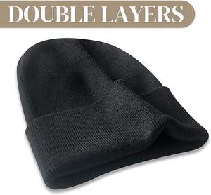 Por encargo en Pakistán Venta al por mayor de invierno Gorros Sombrero Precio barato Diseño liso de alta calidad de invierno Unisex Beanie Cap - Product Image 6
