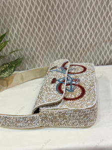 beaded shoulder bag with detailed bicycle Indian fully handcrafted hand embroidery luxury evening bridal export buyers global - Product Image 5