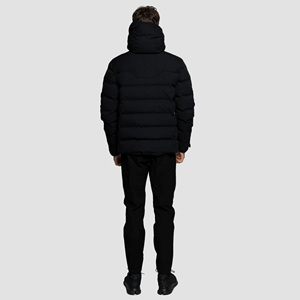 Veste matelassée noire pour hommes, avec sangle réfléchissante, poignets réglables, thermo-scellé - Product Image 4