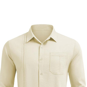 Conjuntos de camisa de hombre de tela de poliéster hechos a medida de todos los tamaños, conjuntos de camisa de hombre teñidos lisos de diseño superior - Product Image 4